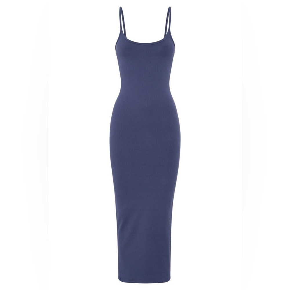 MESHKI Alexis Ribbed Cami Midi Dress - Midnight Navy